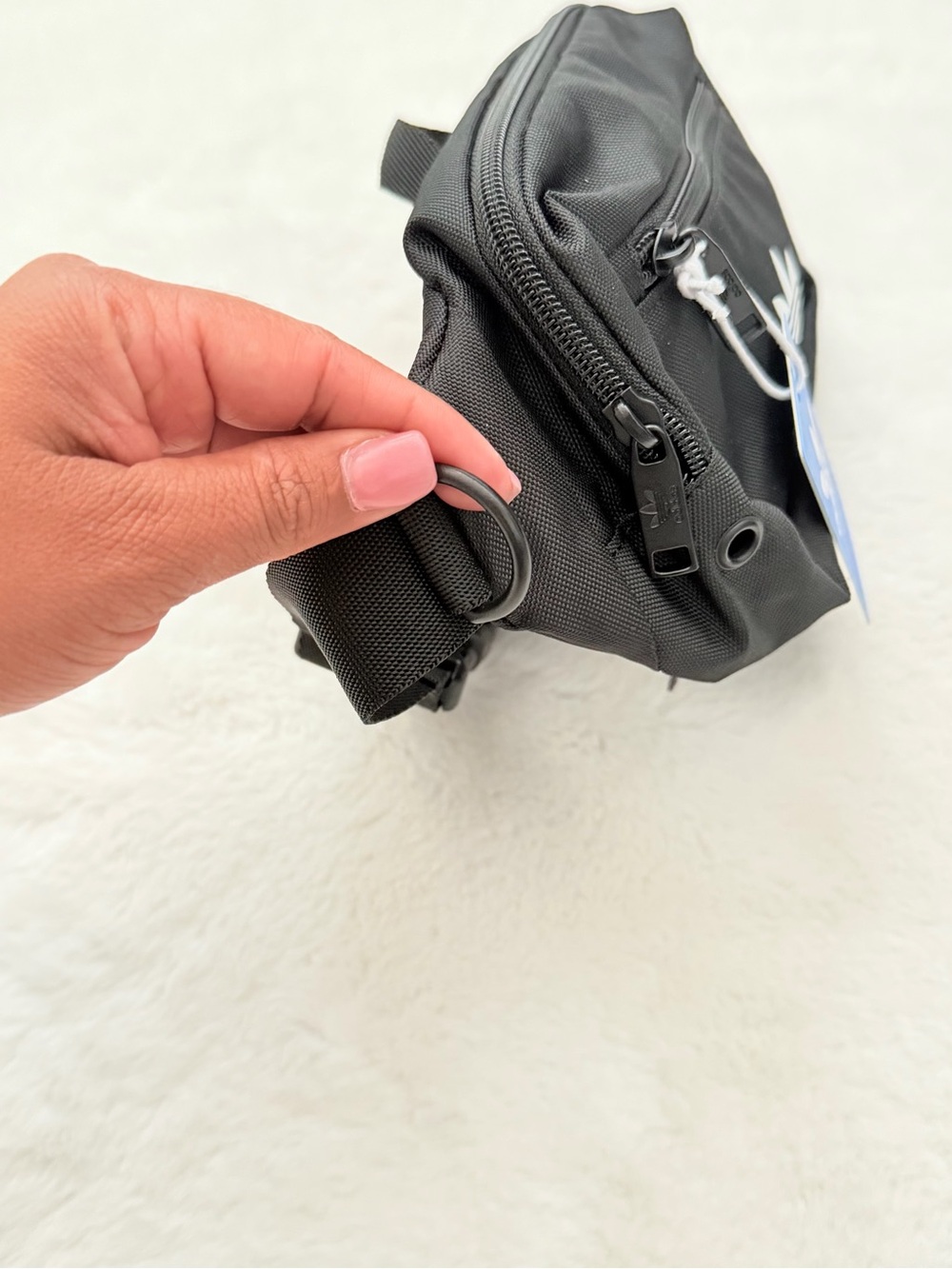 Adidas Black Waist Bag with White Trefoil Logo - Picture 12 of 13